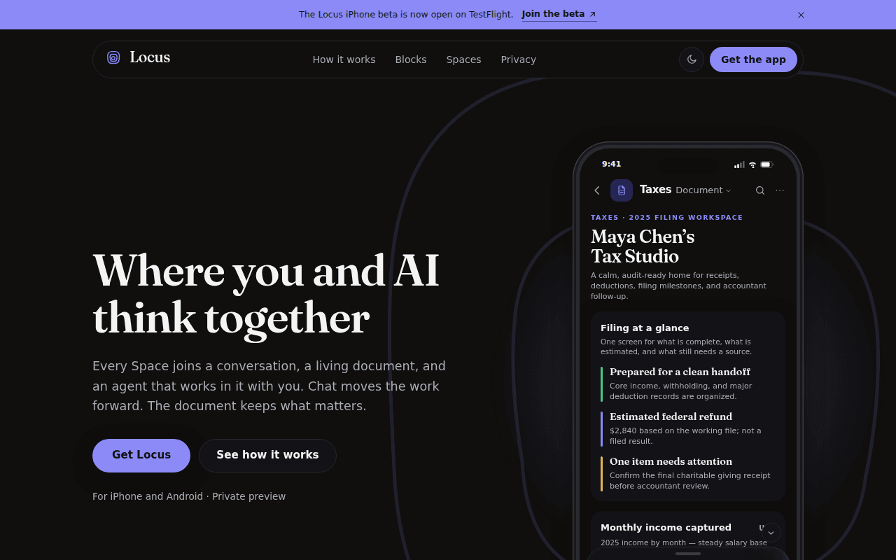 The Locus website